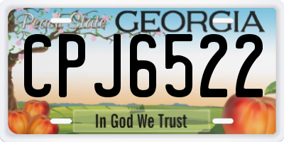 GA license plate CPJ6522