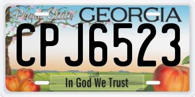 GA license plate CPJ6523