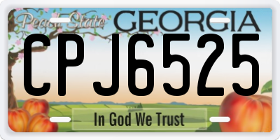 GA license plate CPJ6525