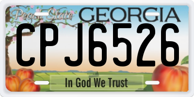 GA license plate CPJ6526