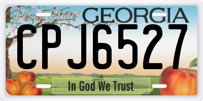 GA license plate CPJ6527
