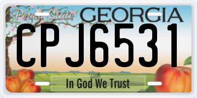 GA license plate CPJ6531