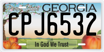 GA license plate CPJ6532