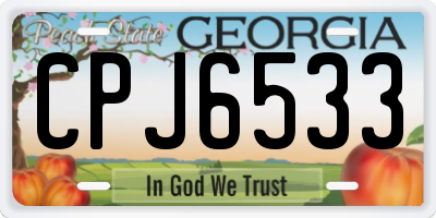 GA license plate CPJ6533