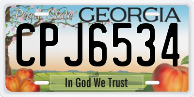 GA license plate CPJ6534