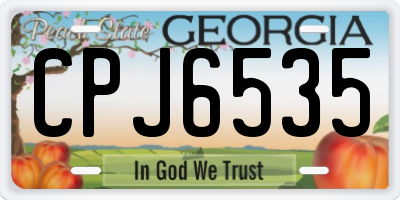 GA license plate CPJ6535