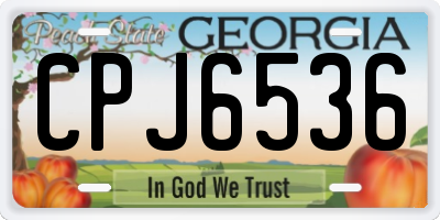 GA license plate CPJ6536
