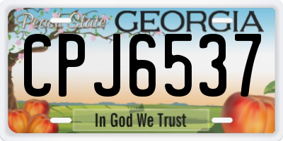 GA license plate CPJ6537
