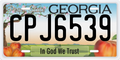 GA license plate CPJ6539