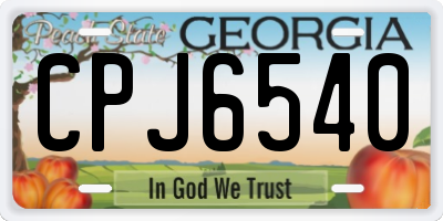 GA license plate CPJ6540
