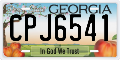 GA license plate CPJ6541