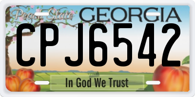 GA license plate CPJ6542