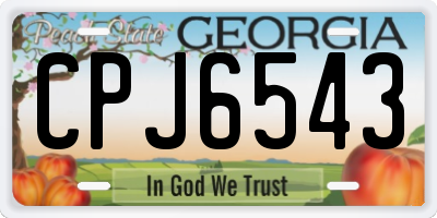 GA license plate CPJ6543