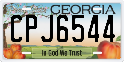 GA license plate CPJ6544