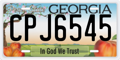 GA license plate CPJ6545