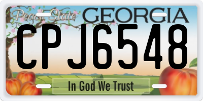GA license plate CPJ6548