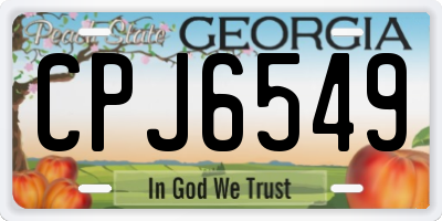 GA license plate CPJ6549