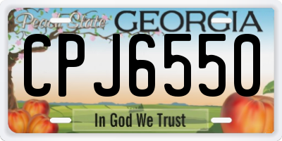 GA license plate CPJ6550