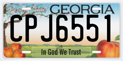 GA license plate CPJ6551
