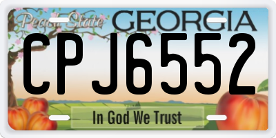 GA license plate CPJ6552