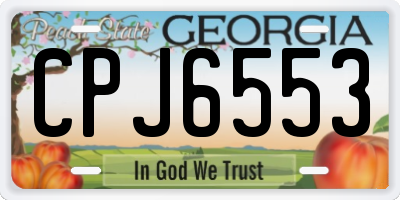 GA license plate CPJ6553