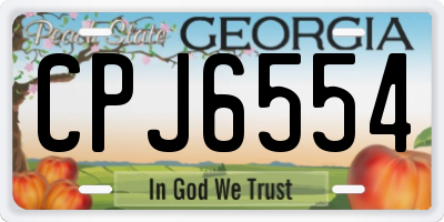 GA license plate CPJ6554