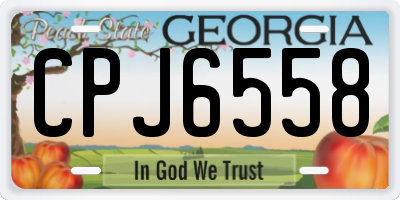 GA license plate CPJ6558