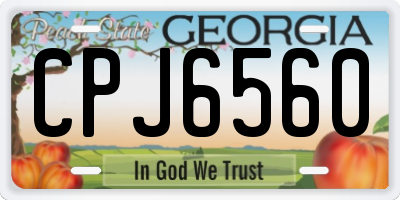GA license plate CPJ6560