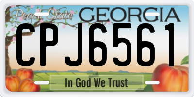 GA license plate CPJ6561