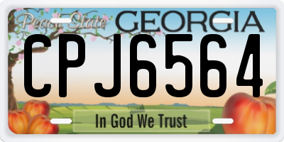 GA license plate CPJ6564