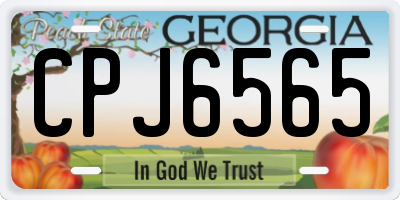 GA license plate CPJ6565
