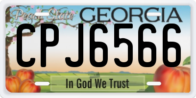 GA license plate CPJ6566