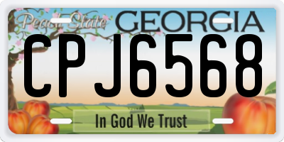 GA license plate CPJ6568