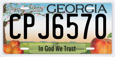 GA license plate CPJ6570