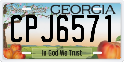 GA license plate CPJ6571