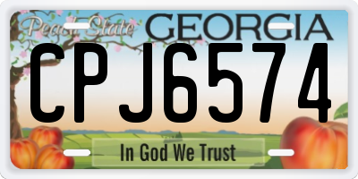 GA license plate CPJ6574