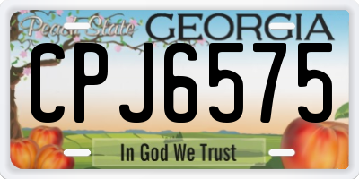 GA license plate CPJ6575