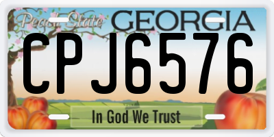 GA license plate CPJ6576