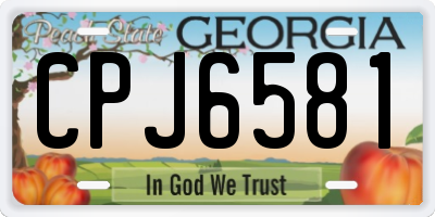 GA license plate CPJ6581