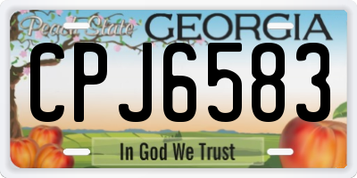 GA license plate CPJ6583