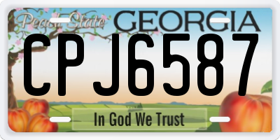 GA license plate CPJ6587