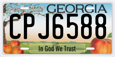 GA license plate CPJ6588