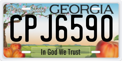 GA license plate CPJ6590