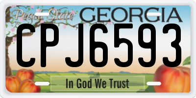 GA license plate CPJ6593