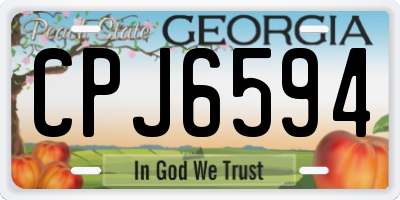 GA license plate CPJ6594