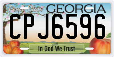 GA license plate CPJ6596