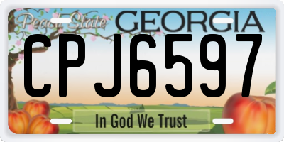 GA license plate CPJ6597