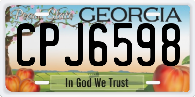 GA license plate CPJ6598