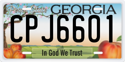 GA license plate CPJ6601