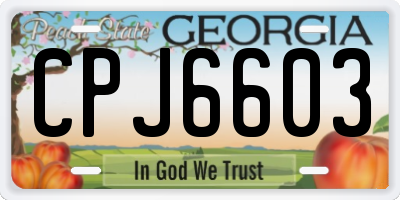 GA license plate CPJ6603